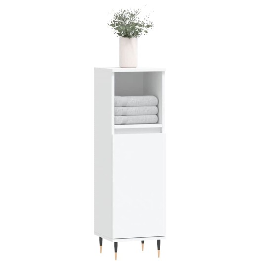 vidaXL Baderomsskap hvit 30x30x100 cm konstruert tre