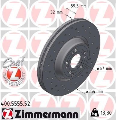 Bremseskive ZIMMERMANN 400.5555.52