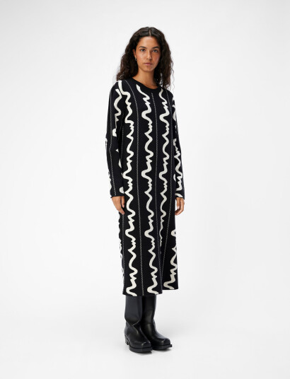 Object Objray L/S  Long Dress E Div - Black - XS