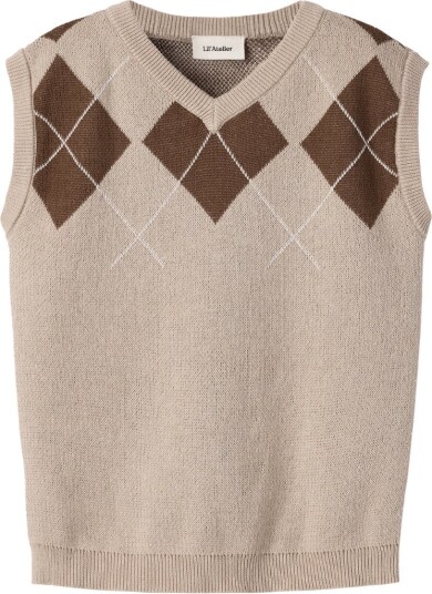 Lil' Atelier   Vest Ronan White Pepper/Brown