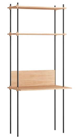 Moebe shelving system s.200.1.D Eik-svart Moebe shelving system s.200.1.D Eik-svart
