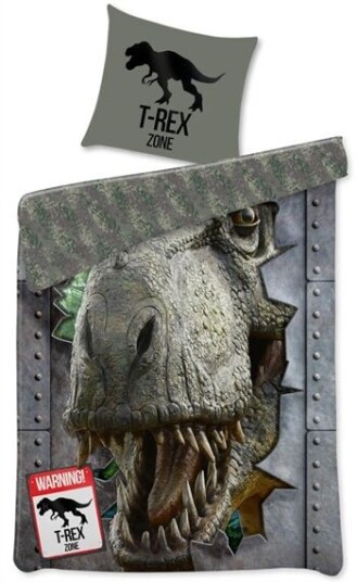 Licens Dinosaur Sengetøy 140x200 cm Trex 2 i 1 design 100 % bomull Licens Dinosaur Sengetøy 140x200 cm Trex 2 i 1 design 100 % bomull
