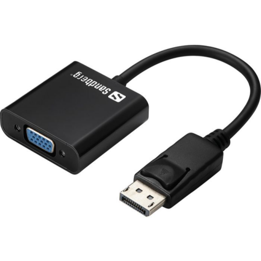 Sandberg DisplayPort til VGA Adapter 1920x1080 Svart