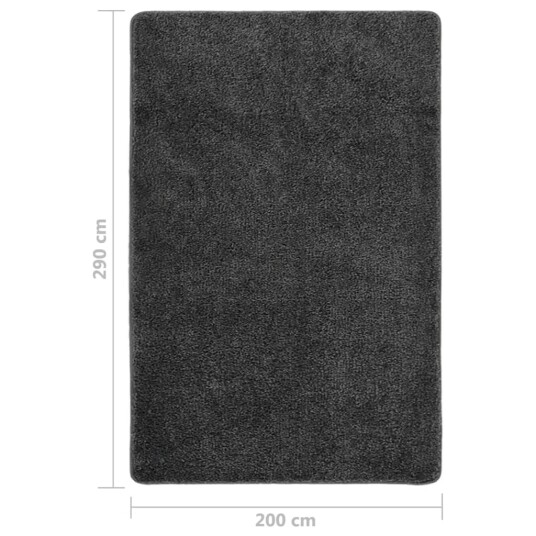 vidaXL Flossteppe mørkegrå 200x290 cm sklisikkert