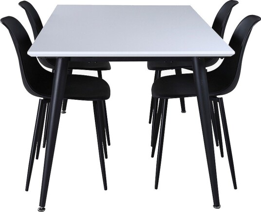 Venture Home Spisegruppe Jimmy med 4 Polar spisestoler Hvit Venture Home Spisegruppe Jimmy med 4 Polar spisestoler Hvit