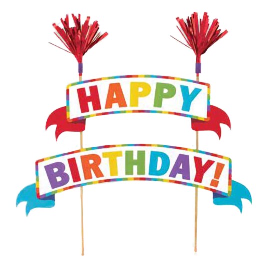 Kakevimpel Happy Birthday Regnbue Kakevimpel Happy Birthday Regnbue