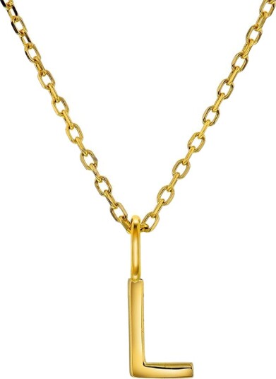 Pan Jewelry Letters smykke i 925 forgylt sølv L
