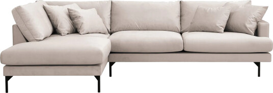Menard 4 seters Venstrevendt Dyp L formet Sjeselongsofa i Fløyel Beige Menard 4 seters Venstrevendt Dyp L formet Sjeselongsofa i Fløyel Beige