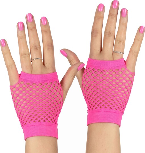Hisab/Joker 80-talls Nettinghansker Korte Rosa 97823