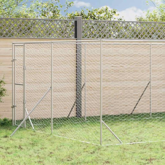 Vidaxl Utendørs Hundekennel Sølv 4X16X2 M Galvanisert Stål