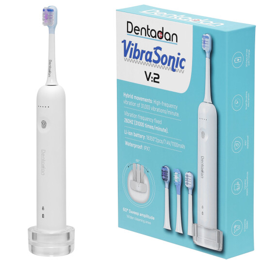 Dentadan VibraSonic V:2 elektrisk tannbørste inkl. 3 børstehoder
