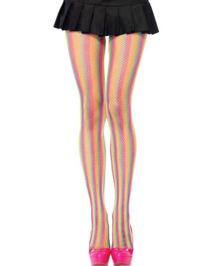 Leg Avenue Neon Rainbow Nettingstrømpebukse