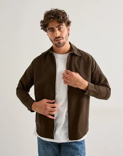 Ciszere Aden oxford zip Gensere med glidelås Brun Ciszere Aden oxford zip Gensere med glidelås Brun