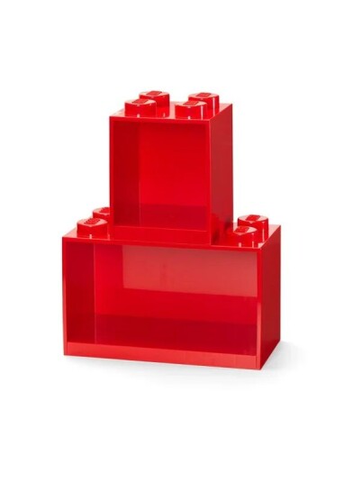 Lego 2-delt rød byggeleke hyllereol med nupper