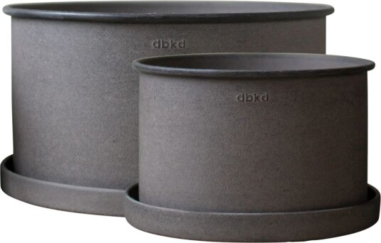 DBKD Plant potte med Fat 2-pakning Brun