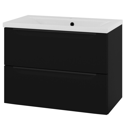 Linn Bad Mari D45cm Servantskap Svart Matt / 80cm 2 Skuffer Linn Bad Mari D45cm Servantskap Svart Matt / 80cm 2 Skuffer