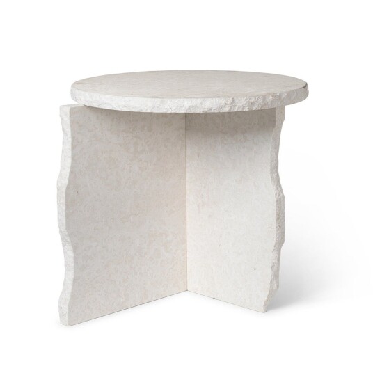 ferm LIVING Mineral Sculptural bord Ø 52 cm Bianco Curia