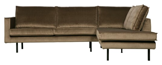 BePureHome Rodeo Sofa m/høyrevendt sjese - Taupe Velur