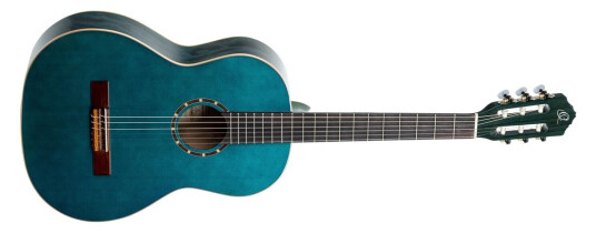 Ortega Guitars Ortega R121snoc Klassisk Gitar 4/4 Størrelse, Slim Neck, Ocean Blå Ortega Guitars Ortega R121snoc Klassisk Gitar 4/4 Størrelse, Slim Neck, Ocean Blå