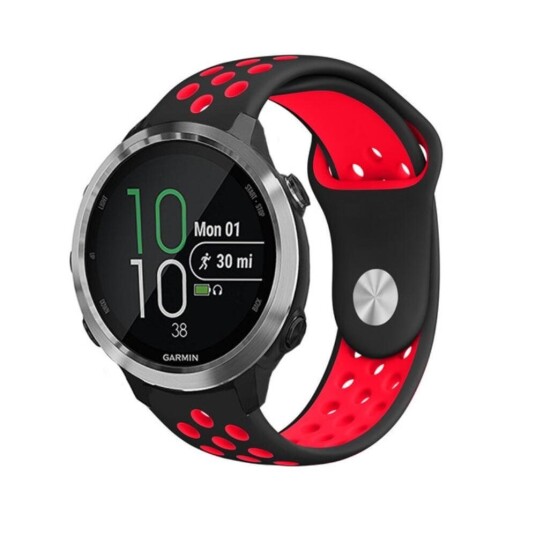 INCOVER Smartwatch 20mm Hullet Silikon Reim - Svart / Rød