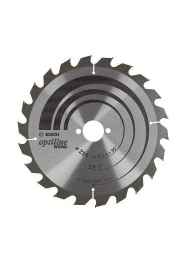 Bosch Optiline 216 mm Sirkelsagblad for Tre med 22 Tenner