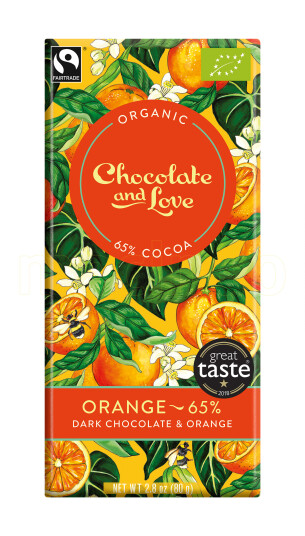 Chocolate And Love Orange Sjokolade 65% 80g Chocolate And Love Orange Sjokolade 65% 80g