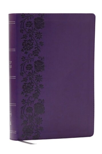 NKJV Giant Print End of Verse Reference Bible Purple Leathersoft Red Letter Comfort Print