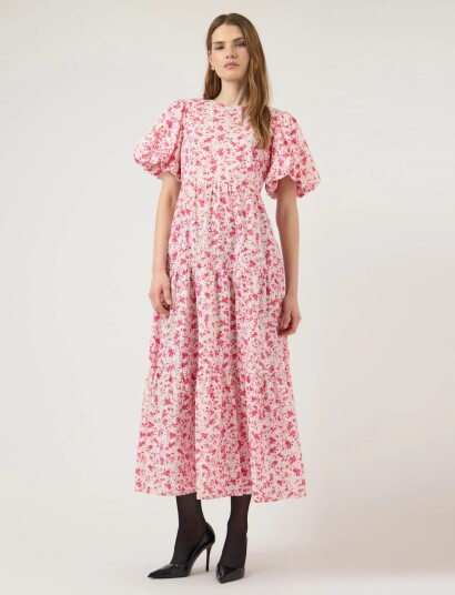YAS Yascolea Ss Ankle Dress S. Noos   Pink   34