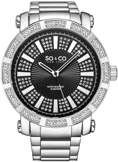 So & Co New York Herreklokke 5563.1 Madison Sort/Stål Ø50 mm