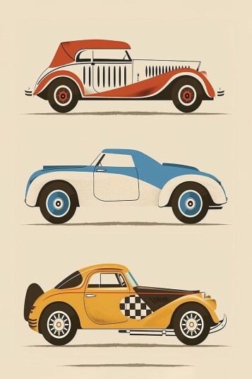 Namly Design Plakat Vintage bilillustrasjoner POSTER0CM6ZO