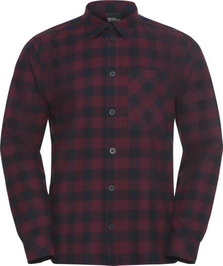 Jack Wolfskin Men's Lite Flannel Shirt Check Amaranth S