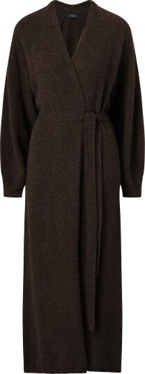 Ellos Collection - Lang cardigan med ballongermer - Brun