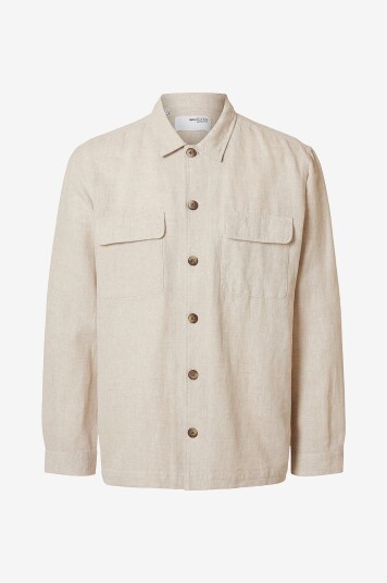 Selected HOMME   Overtreksskjorte Slh Leroy Sun Overshirt LS   Grå