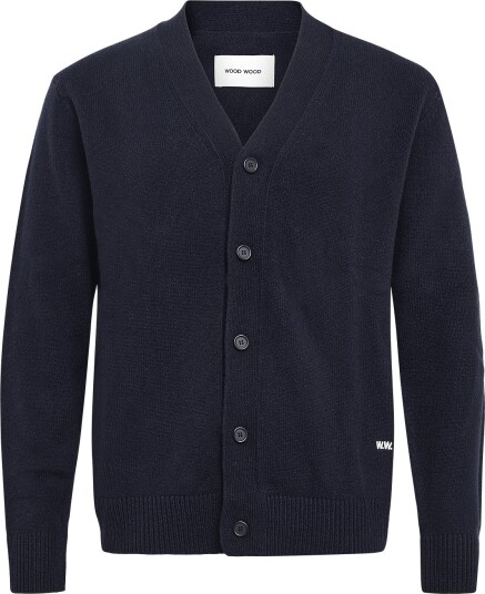 WOOD WOOD Wwlogo Cardigan 25298 Navy XXL
