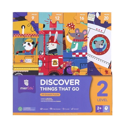 mierEdu Puzzle 9-12-16-20 pcs Level 2 Discover Things That Go ME642