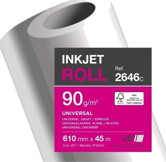 Plotterpapir Clairefontaine Universal 90 G 610 Mm X 45 M