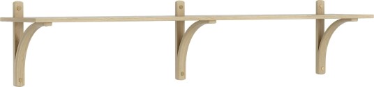 Levi Wall Shelf 180 cm Small Brass / Naturlack Oak