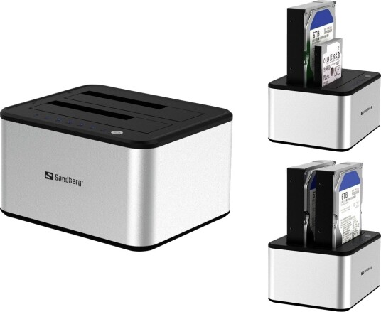 Sandberg USB 3.0 Hard Disk Cloner USB 3.2 Gen 1 (3.1 Gen 1) Type-B sølv hvit 133-74