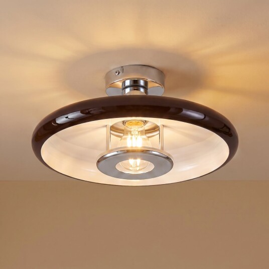 Taklampe Lindby Branford dimmbar Brun / Rust Stue Metall Vintage 16 Brun / Rust