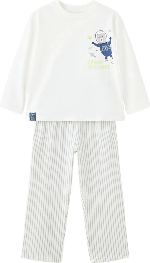 Mango Full Printed Cotton Pyjamas Set White 12 18M