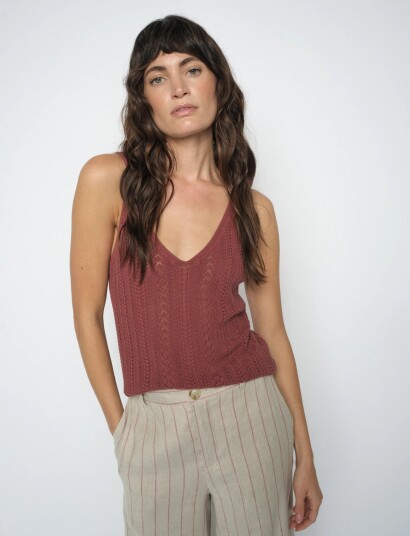 MOS MOSH Mmcressida Wash Knit Top Burgundy M MOS MOSH Mmcressida Wash Knit Top Burgundy M