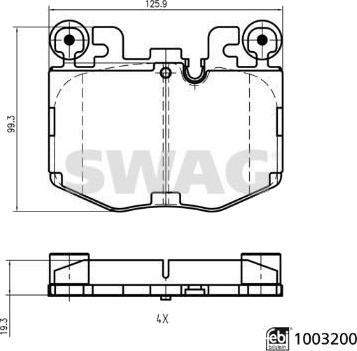 SWAG 33 11 4322 Bremseklosser SWAG 33 11 4322 Bremseklosser