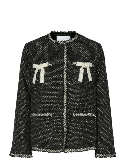 YAS Yasunida Ls Oversize Tweed Jacket - Show - Black - 42