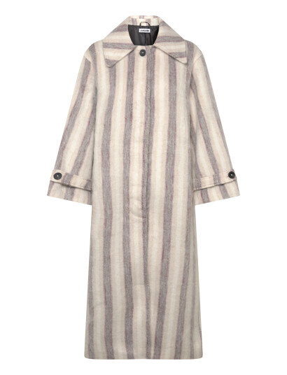 Laagam Portobello Ecru Striped Long Coat Cream XL Laagam Portobello Ecru Striped Long Coat Cream XL