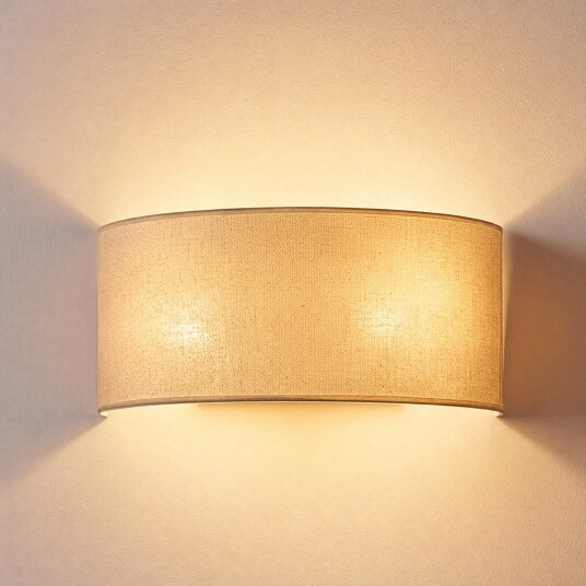 Vegglampe Duolla Nature Beige Stue Stoff / Tekstil Boho 40 16 Beige