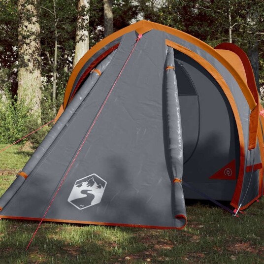 vidaXL telt for camping 2 personer grå og oransje vanntett