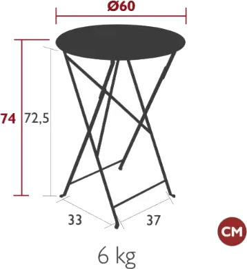 Fermob Bistro bord 60 cm Black Cherry