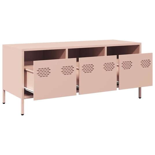 TV-benk rosa 101,5x39x43,5 cm kaldvalset stål 8721102929847 TV-benk rosa 101,5x39x43,5 cm kaldvalset stål 8721102929847