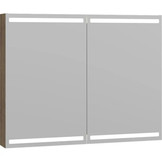 Dansani Level Speilskap med LED-lys 100x14,5x80 cm Brun Eik Dansani Level Speilskap med LED-lys 100x14,5x80 cm Brun Eik