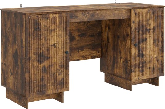 vidaXL Skrivebord Røkt Eik Konstruert tre 142,5 x 50 x 75 cm